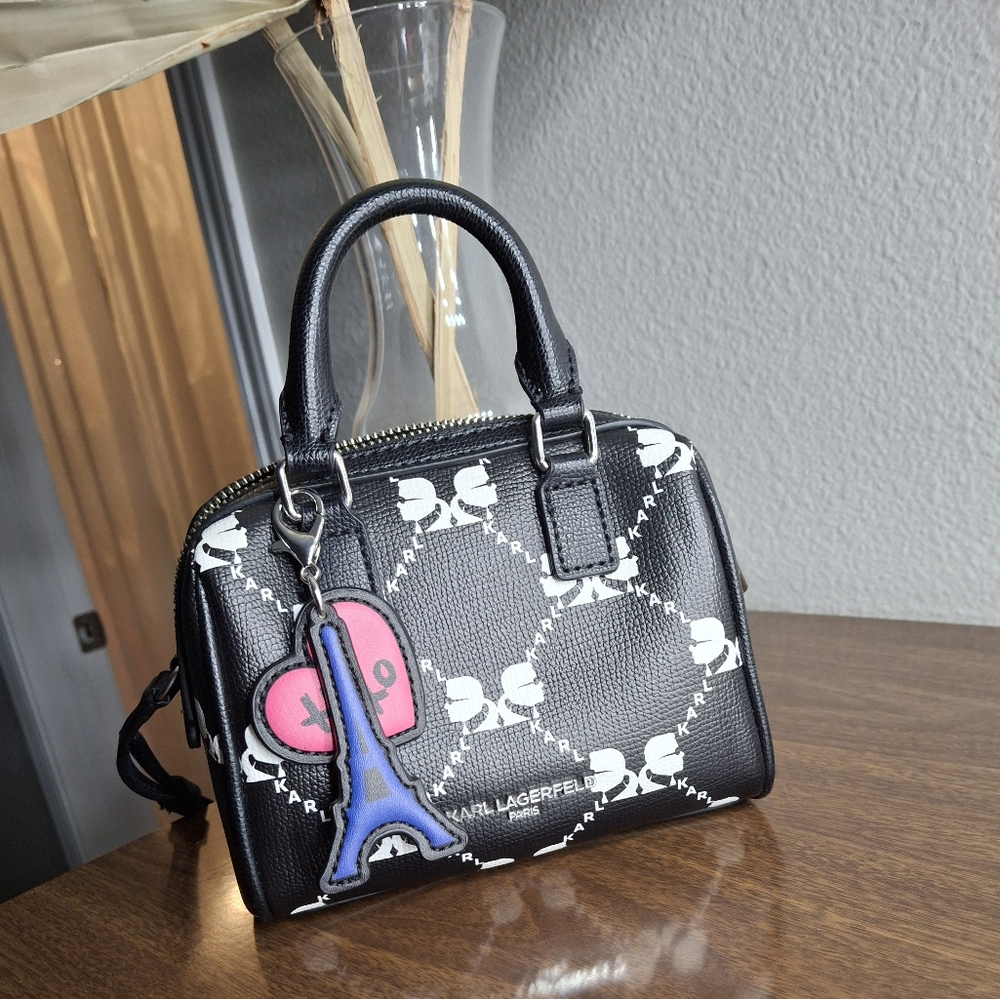 Karl Lagerfeld Black and White Handbag